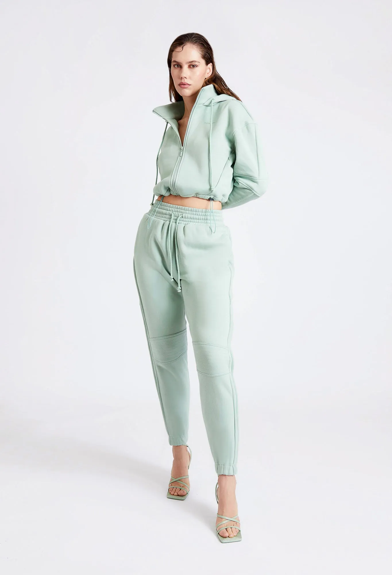 Slim Quilted Leg Joggers - Frosted Mint