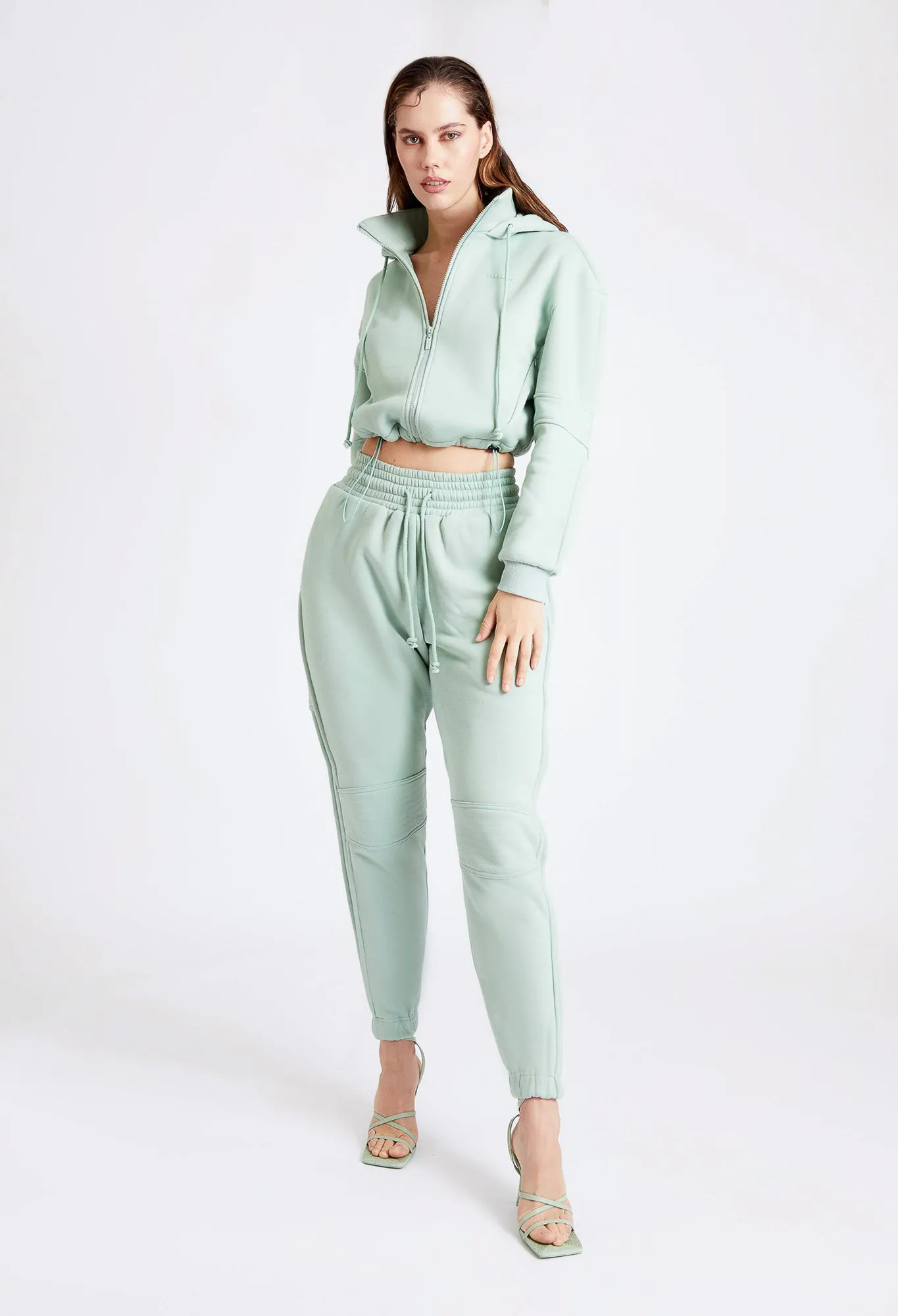 Slim Quilted Leg Joggers - Frosted Mint