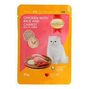 Smartheart Chicken with Rice & Carrot Pouch Cat Food 85g x 12