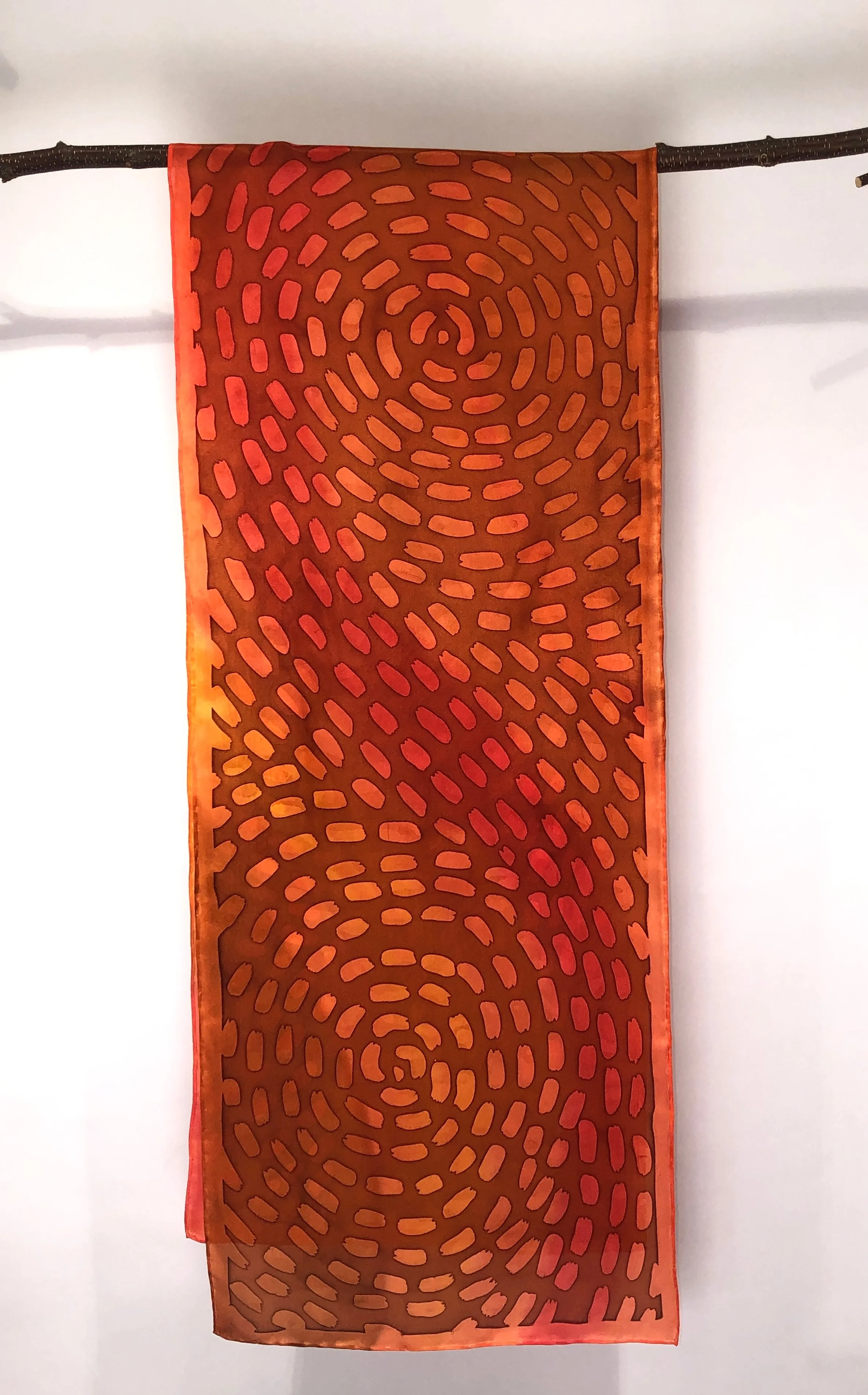 “Solar Winds” - Hand-dyed Silk Scarf - $120