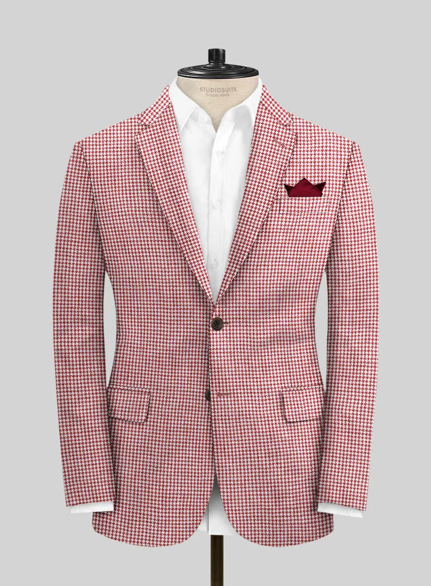 Solbiati Wine Houndstooth Linen Jacket