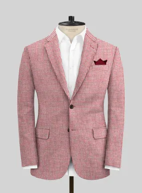 Solbiati Wine Houndstooth Linen Jacket