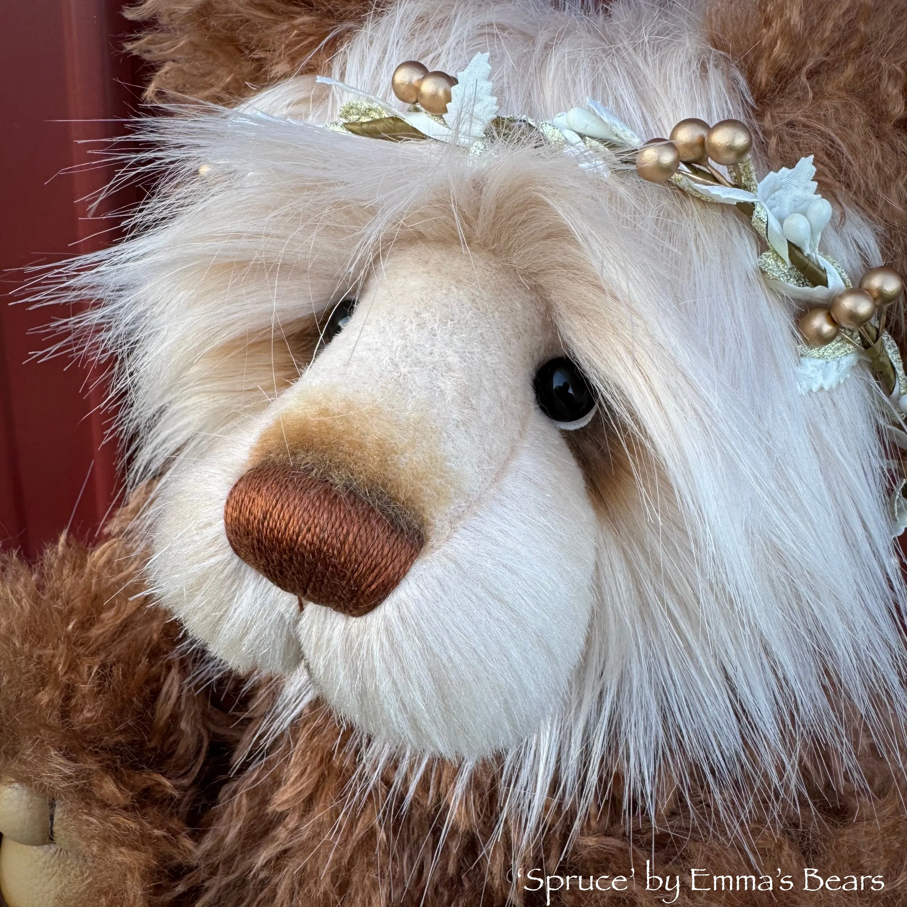 Spruce - 16" Faux Fur Christmas Artist Bear by Emmas Bears - OOAK