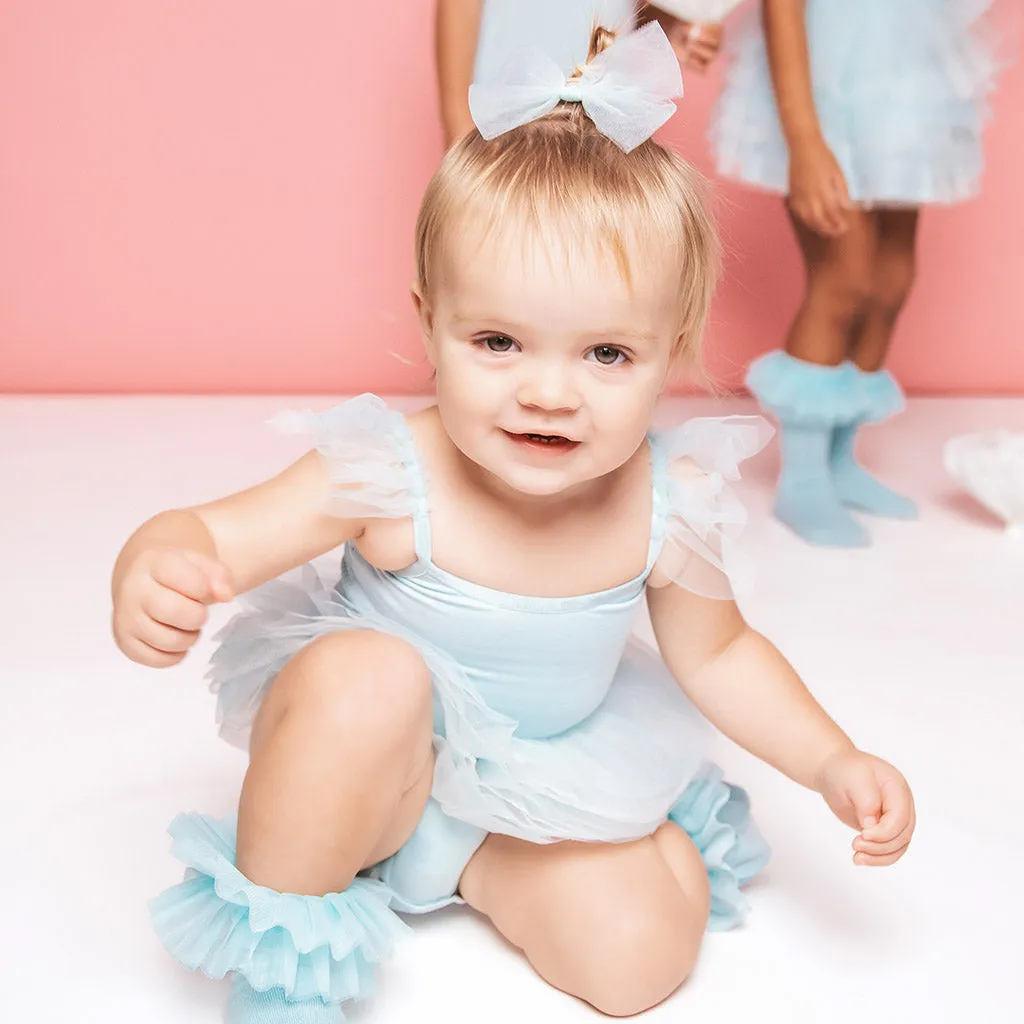 Starry Blue Tulle Smocked Bodysuit Dress