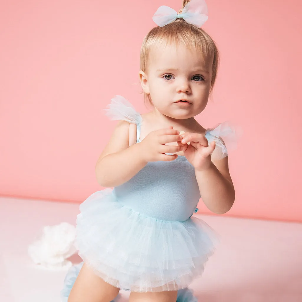 Starry Blue Tulle Smocked Bodysuit Dress