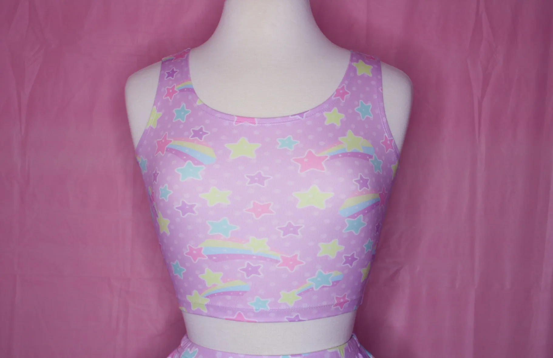 Starry Party Purple Crop Top [Made To Order]