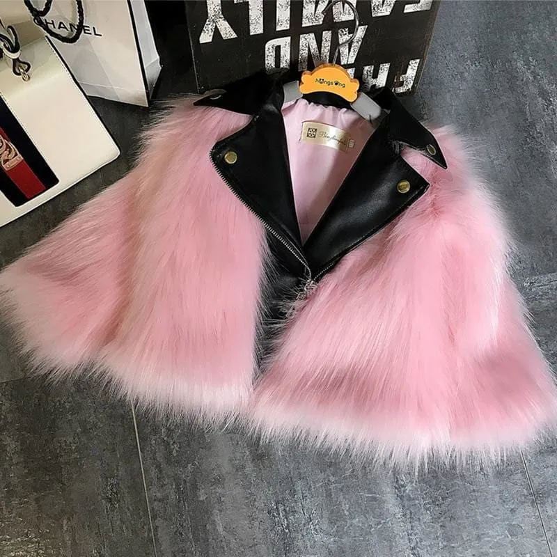 Stylish Girl's Artificial Fur Jacket