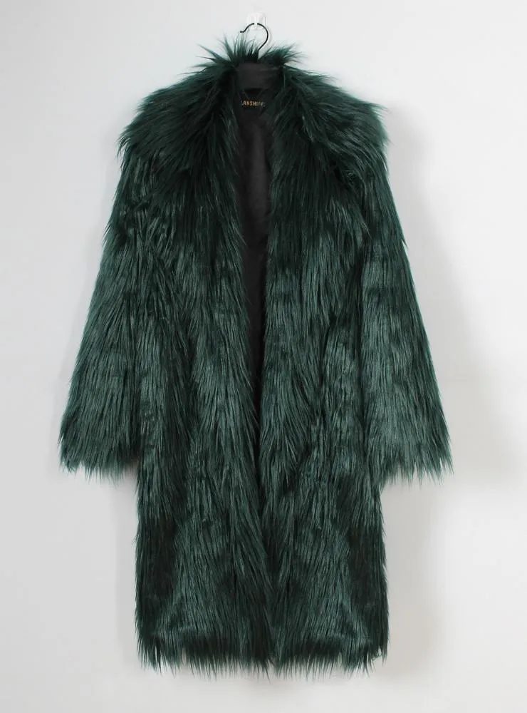 Suit Collar Coat Faux Fur Coat Coat