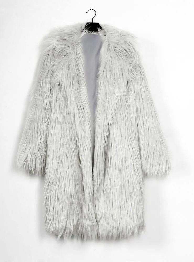 Suit Collar Coat Faux Fur Coat Coat