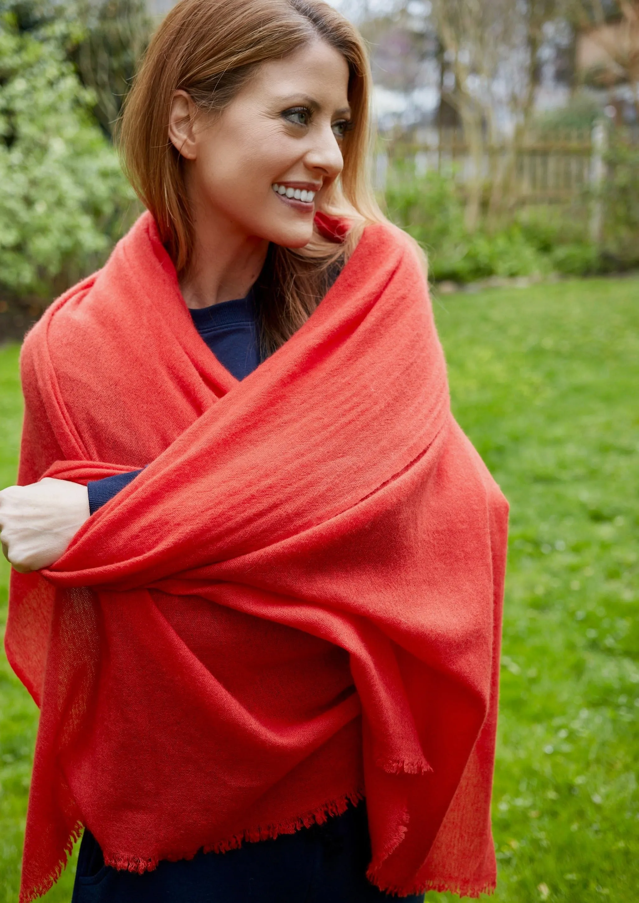 TANGERINE 100% Cashmere Pashmina Wrap