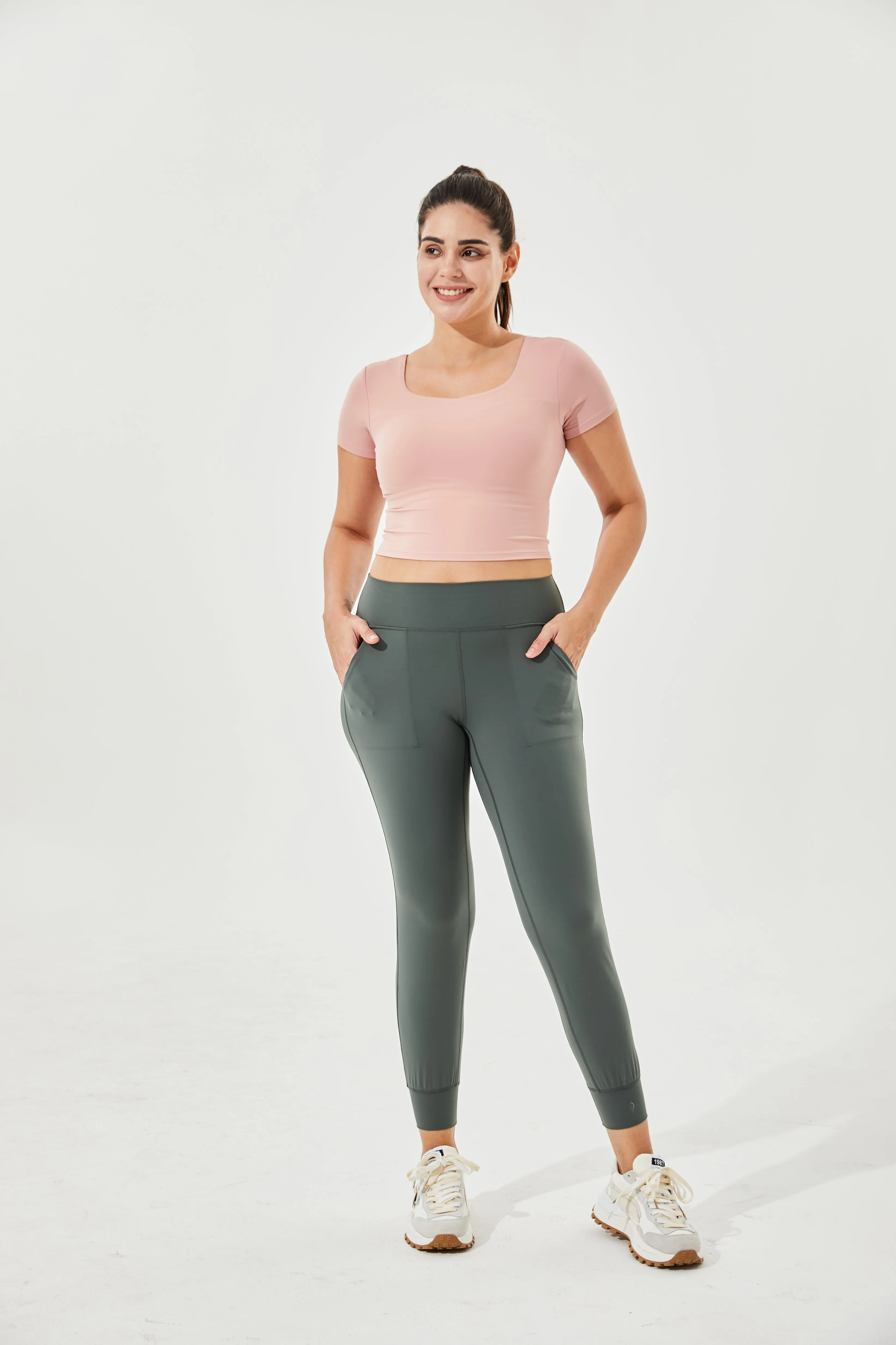 Tangs Display - High Waist Buttery Soft Wanderlust Joggers With Cuffs