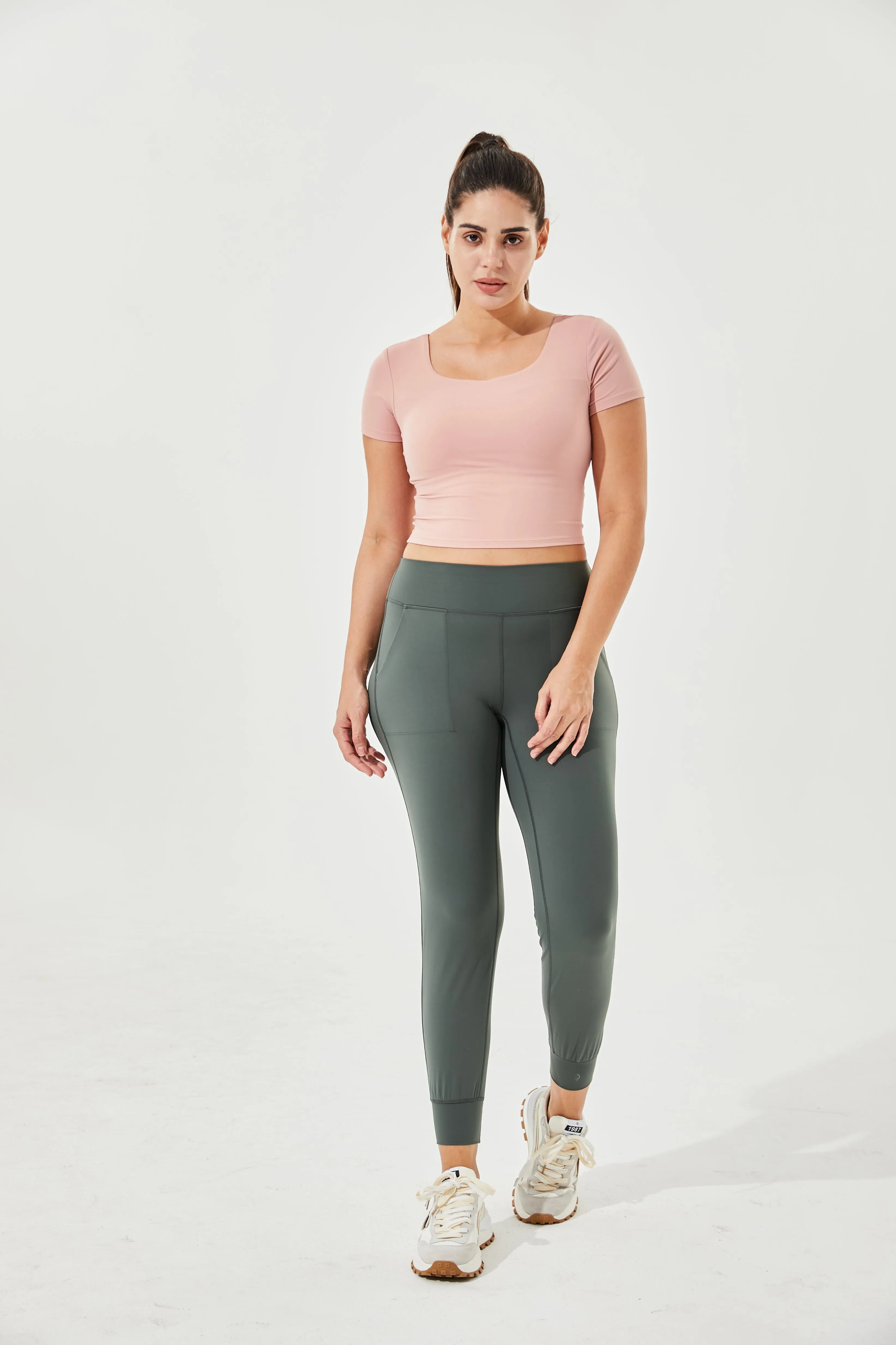 Tangs Display - High Waist Buttery Soft Wanderlust Joggers With Cuffs