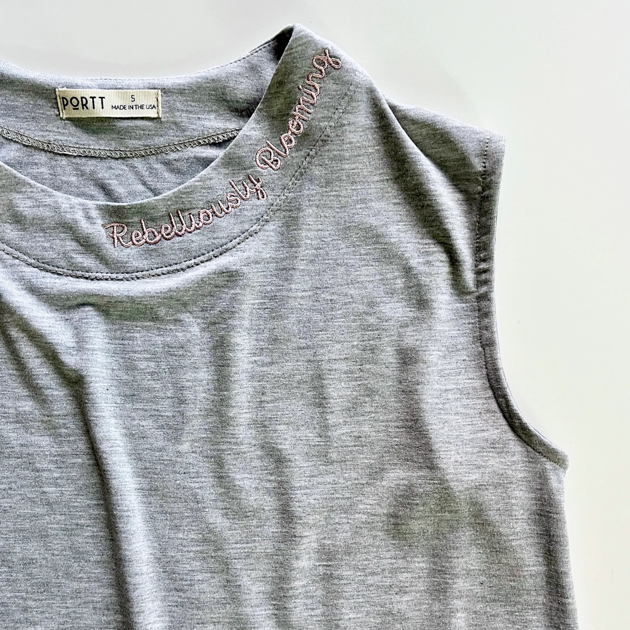 The Bloom Club Gray Port Access Tank Top