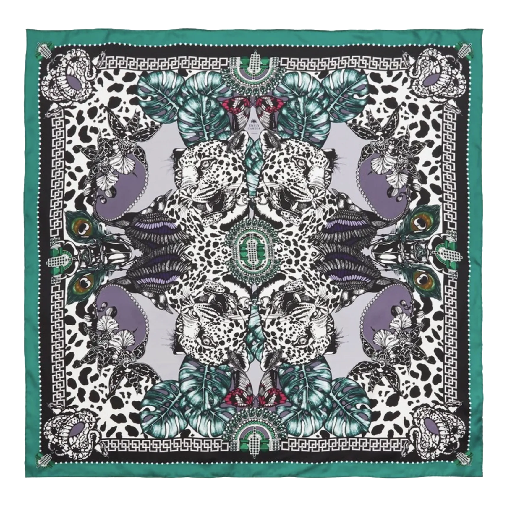 The Jewel & Jaguar Silk Scarf | 90x90cm [Preorder]