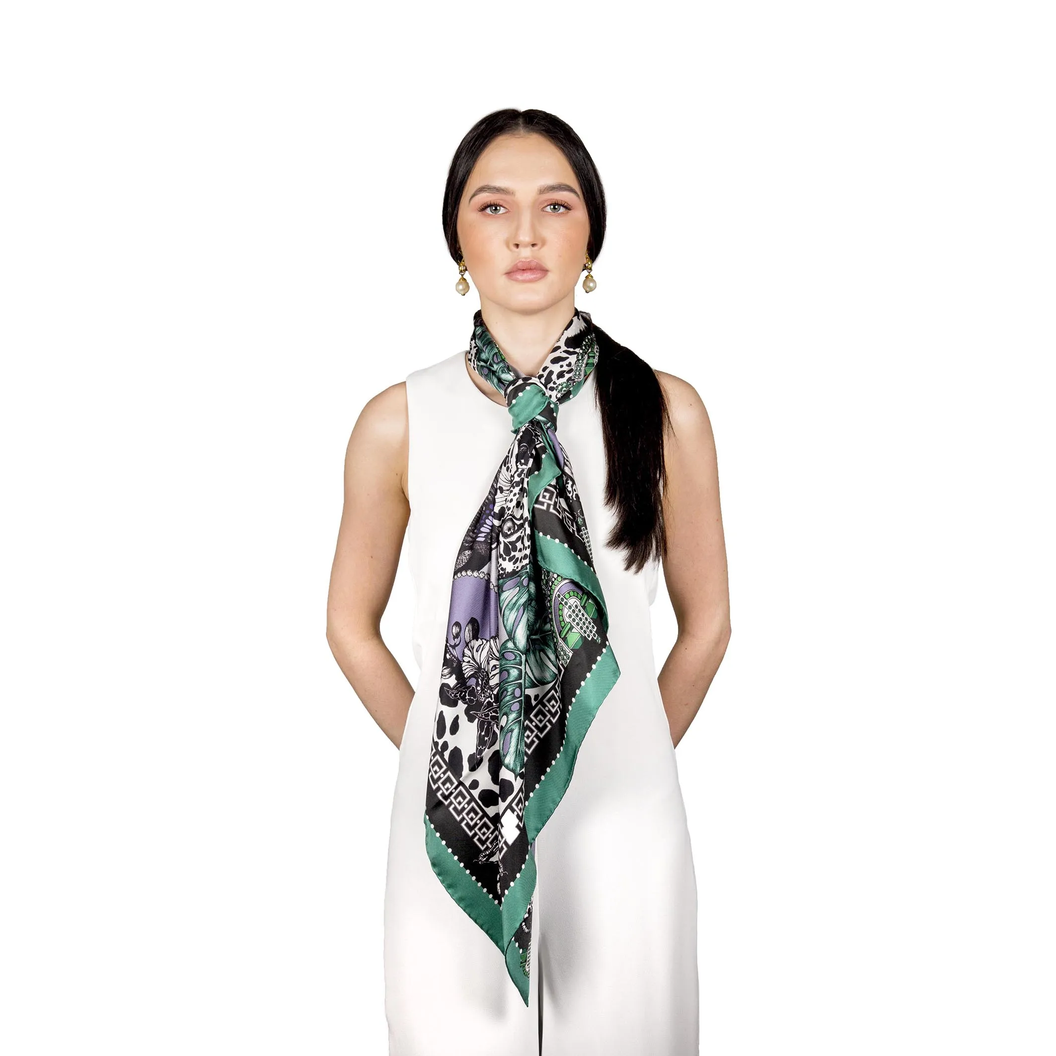 The Jewel & Jaguar Silk Scarf | 90x90cm [Preorder]