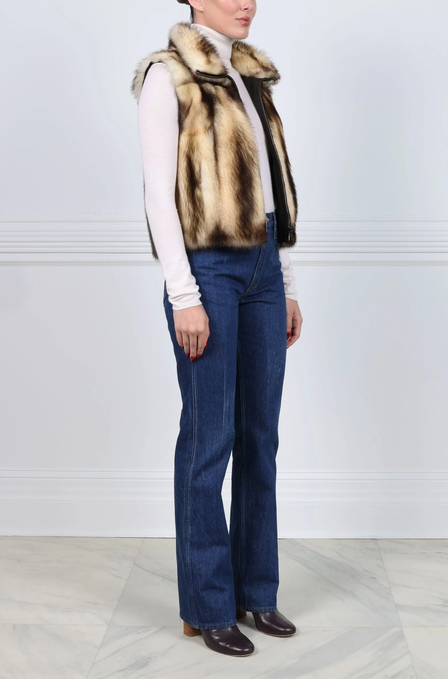 The Nina Storm Fitch Fur Vest