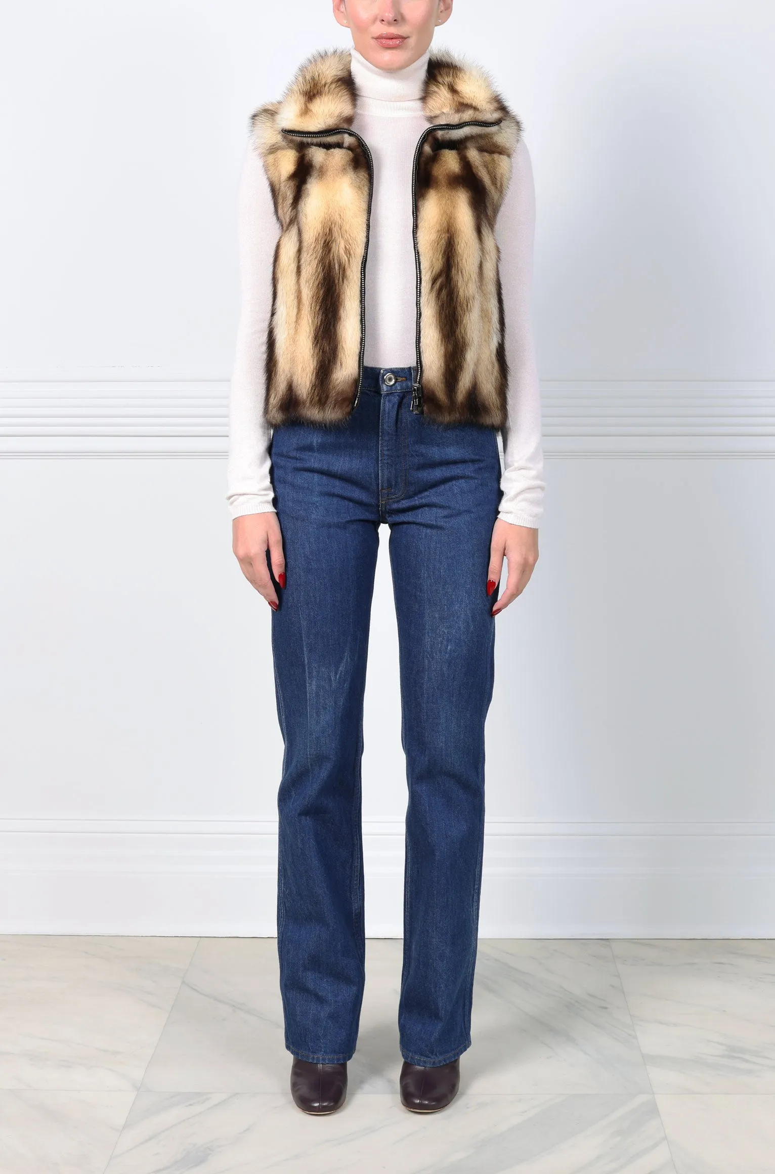 The Nina Storm Fitch Fur Vest