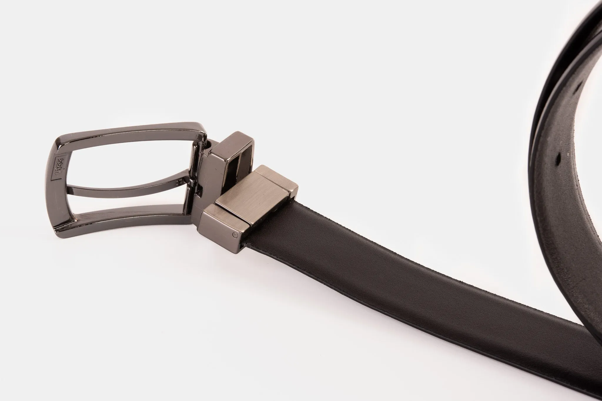 The Sun Reversible Black Patent Leather Belt