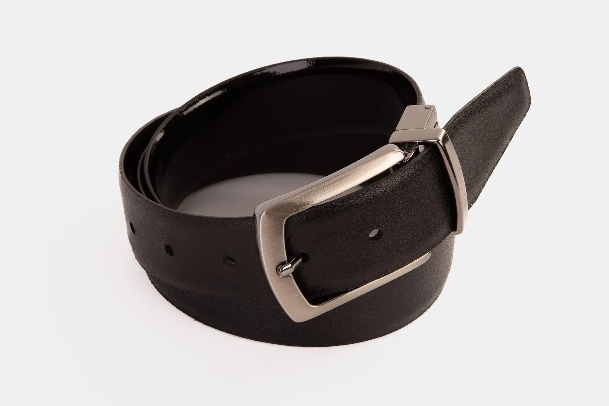 The Sun Reversible Black Patent Leather Belt