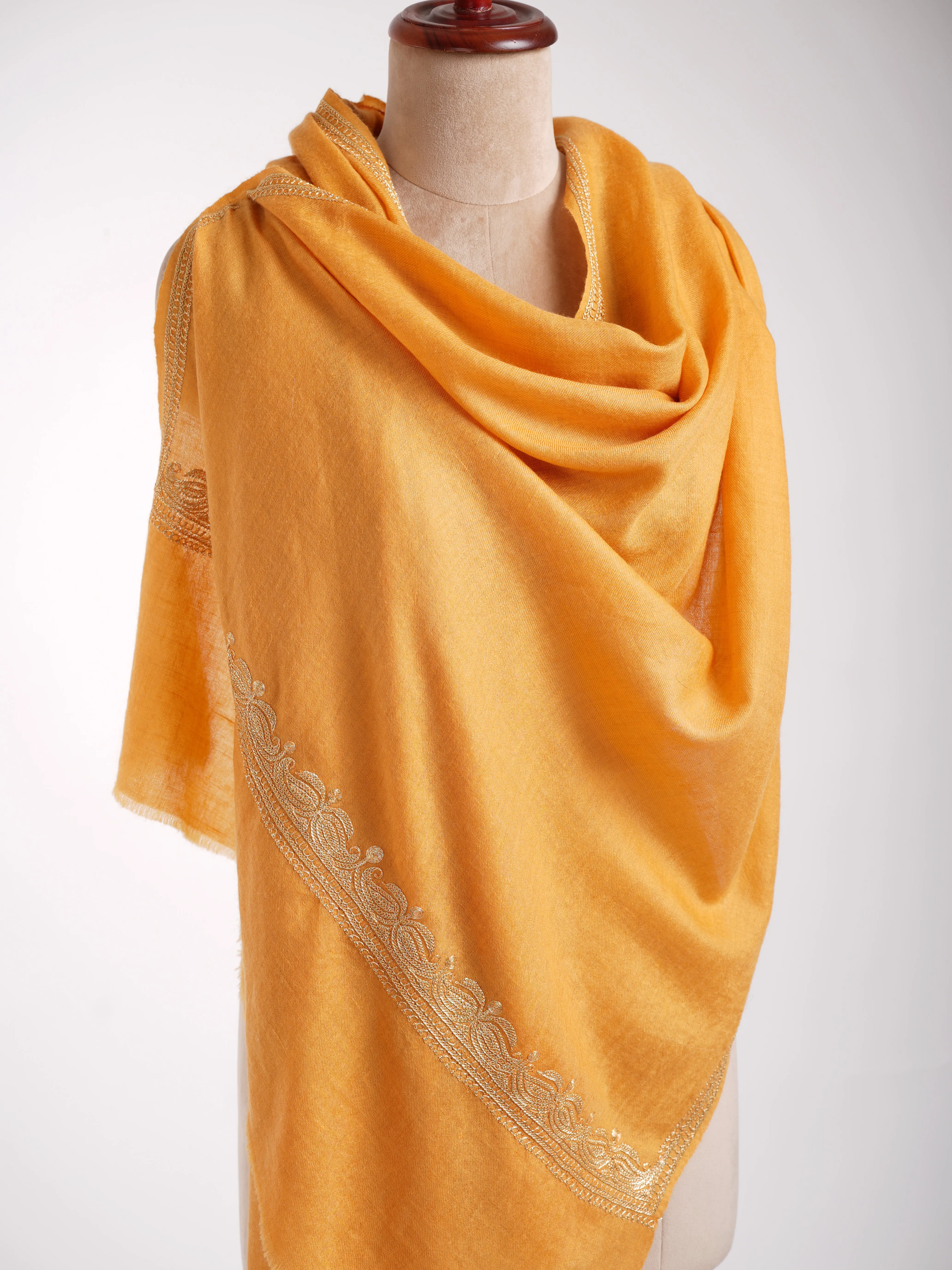 Tilla Embroidered Indian Cashmere Scarf