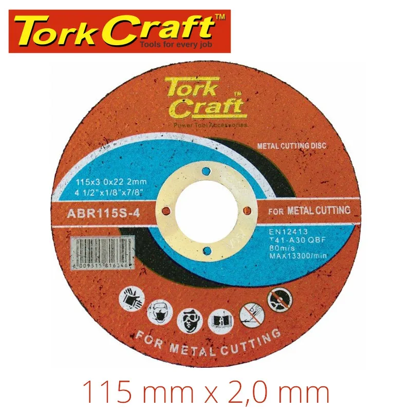 TORK CRAFT CUTTING DISC STEEL & SS 115 x 3.0 x 22.22 MM ABR115S-4