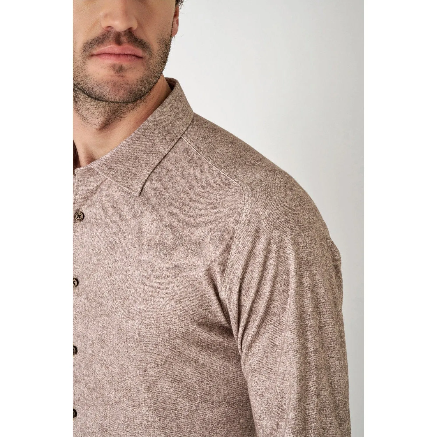 TWILL PRINT KENT COLLAR