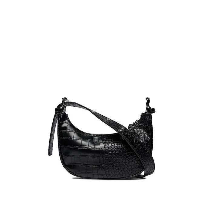 VERSACE JEANS COUTURE ZIPPER MINI CROC BLACK BAG