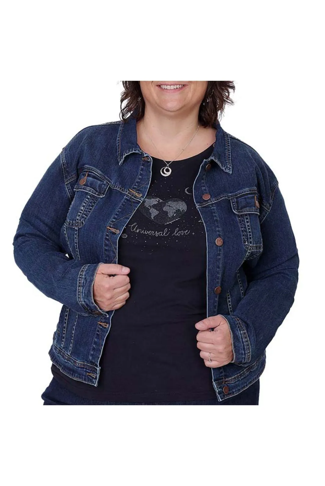 Veste de Jeans Gabriella Taille Plus (Cool Starry Night) de Lola Jeans