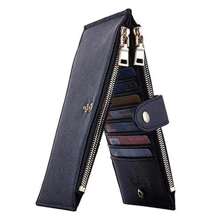 Wallet Women's PU Leather Bifold Multi-Card-Slot Wallet Wallet Women's New Style with Zipper