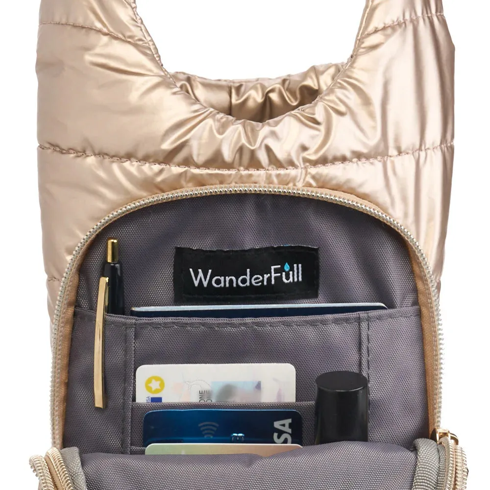 WanderFull Gold Shiny HydroBag® - Gold Striped Strap