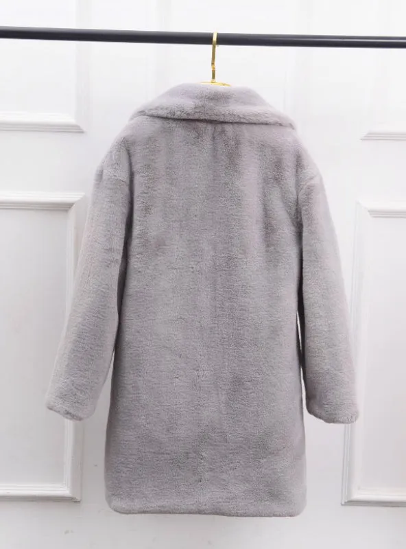 Women Fur Coat Imitation Lambs Wool Winter Coat