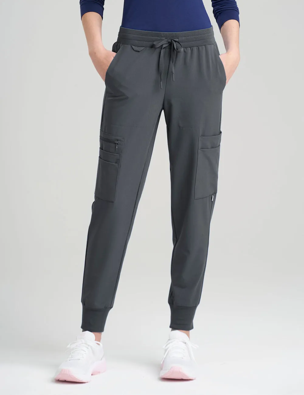 Womens 12-Pocket Scrub Jogger Pants