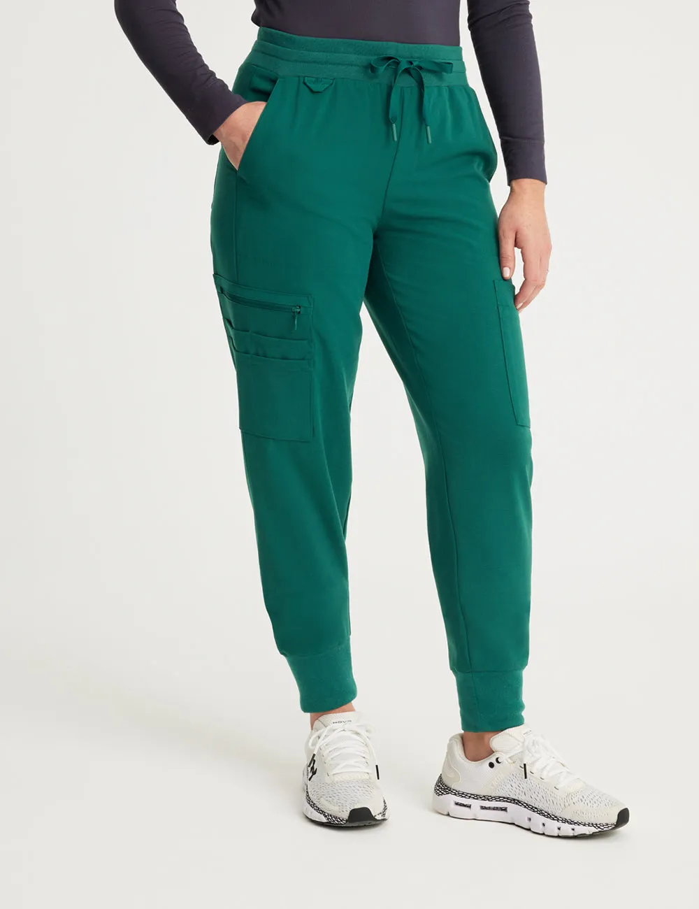 Womens 12-Pocket Scrub Jogger Pants