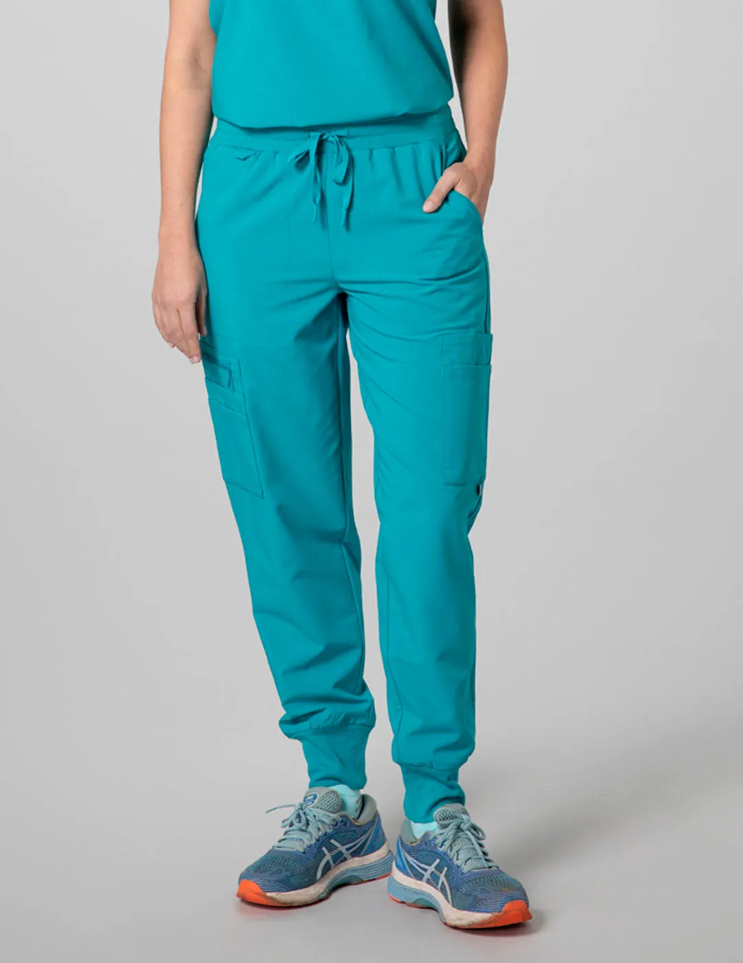 Womens 12-Pocket Scrub Jogger Pants