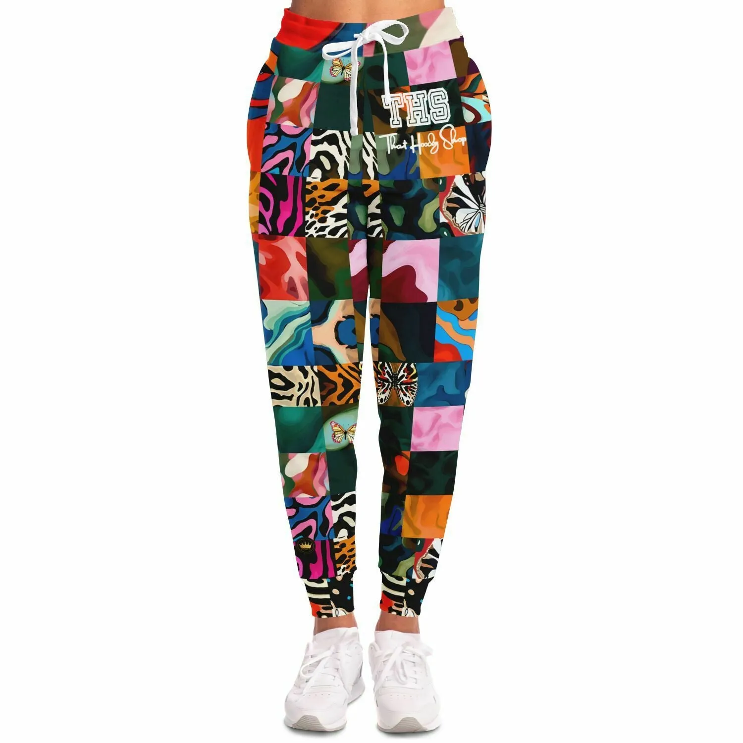 Wowzer Zowzer Animal Print Patchwork Eco-Poly Unisex Joggers