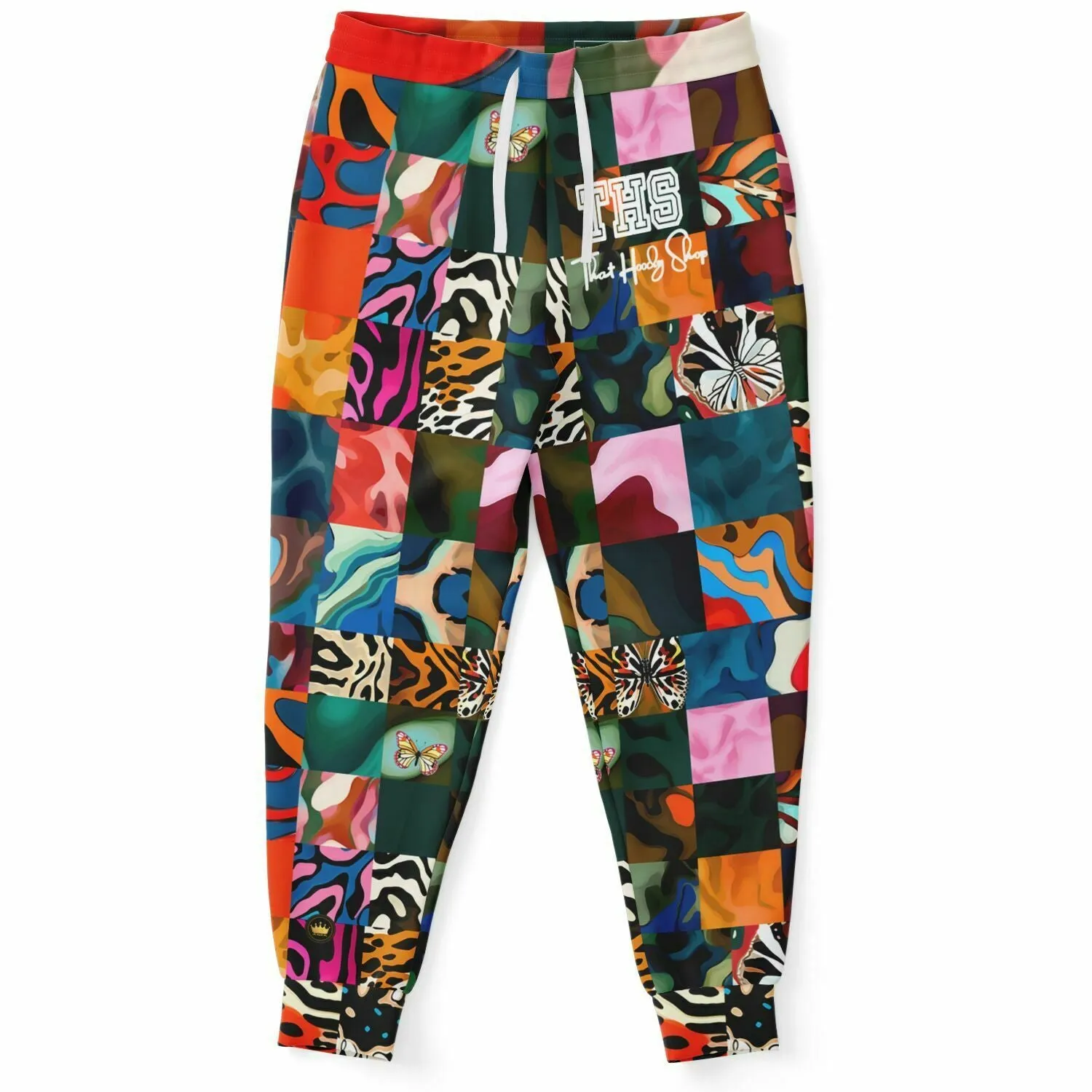 Wowzer Zowzer Animal Print Patchwork Eco-Poly Unisex Joggers