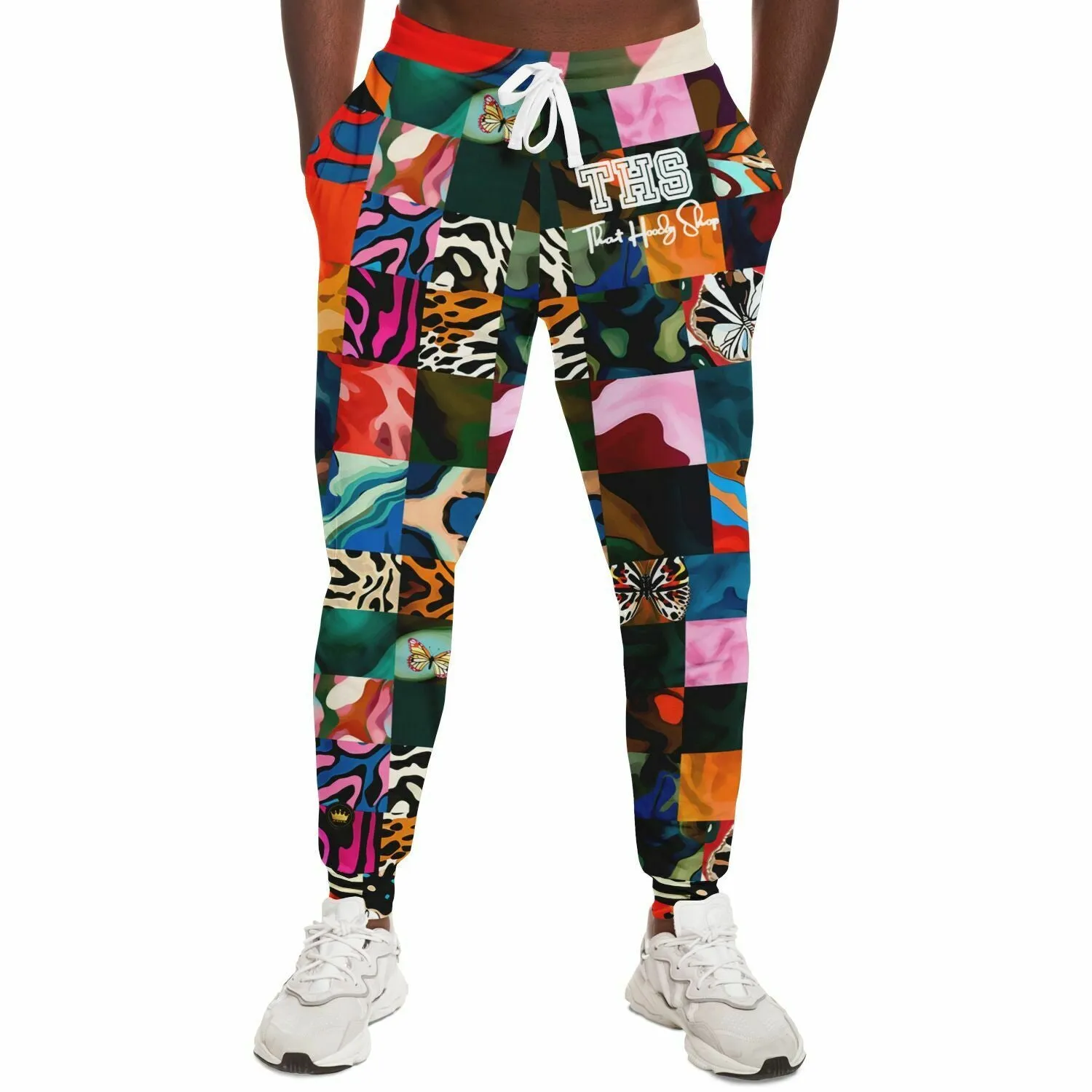 Wowzer Zowzer Animal Print Patchwork Eco-Poly Unisex Joggers