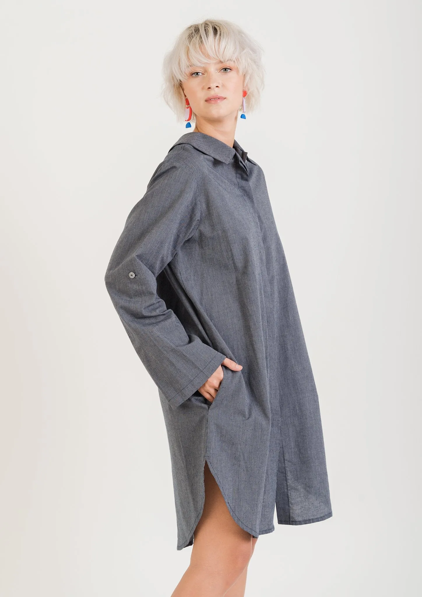 Wrap SEIS OPEN RI   Hemp SHIRT DRESS