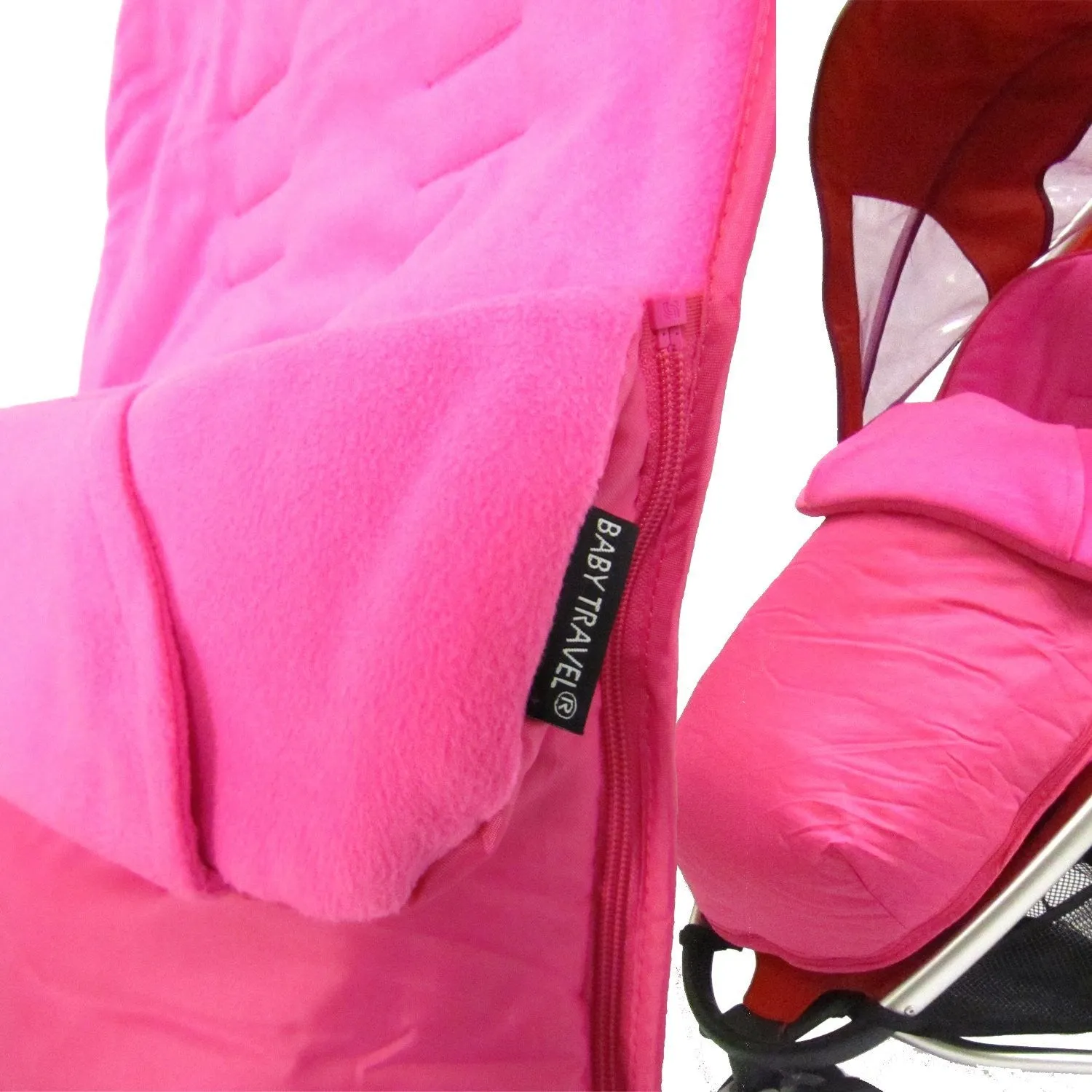 X2 Luxury Footmuff & Headhugger Pink Fits Out N About Nipper 360 Twin Stroller