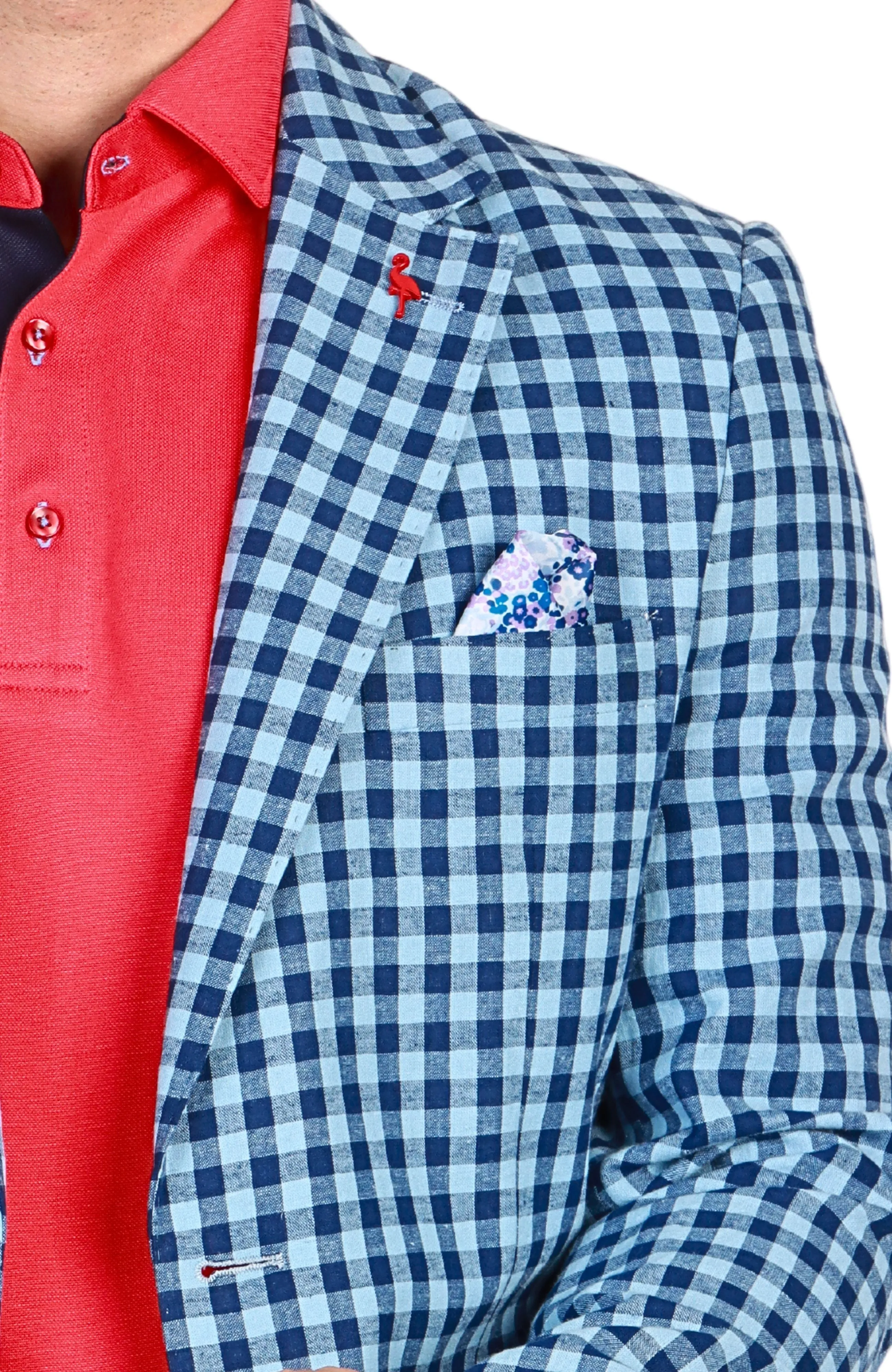 Yale Blue Gingham Check Sport Coat