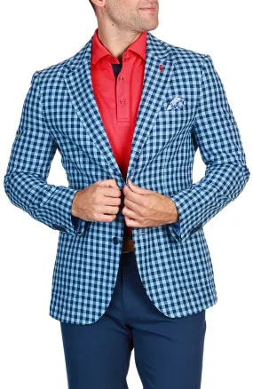 Yale Blue Gingham Check Sport Coat